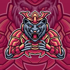 Bear e sport mascot logo design illustration