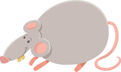 funny cartoon gray mouse animal character