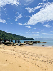 Desert golden sand beach on a tropical island