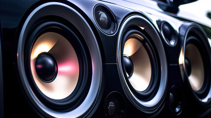 car audio system speakers, bass music in the car generative ai