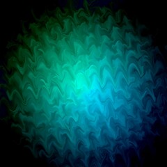 Teal abstract background, tech, round centered backdrop gradient deep illuminated colors, eerie alien glow, wavy lines circle, copy space in center, weird - obrazy, fototapety, plakaty