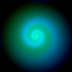 deep illuminated teal abstract spiral background, tech, round centered backdrop gradient, dark glowing color black gradient