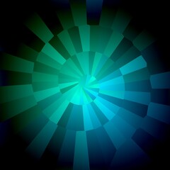 Teal abstract background, tech, round centered backdrop gradient deep illuminated colors, eerie alien glow - obrazy, fototapety, plakaty