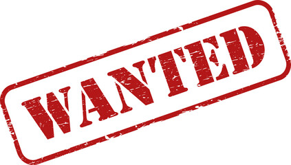 Wanted grunge rubber stamp