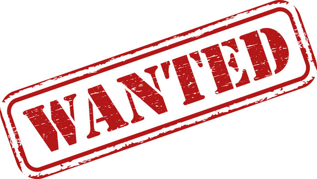 Wanted grunge rubber stamp