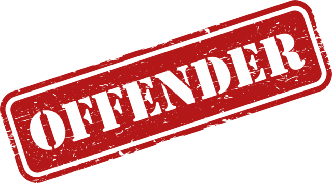 Offender grunge rubber stamp