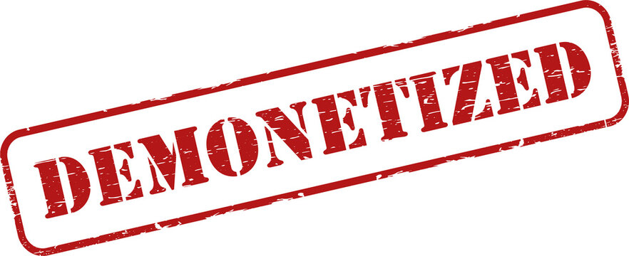 Demonetized grunge rubber stamp