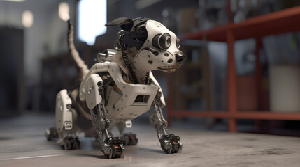 robotic dog, chihuahua cyborg pet generative ai