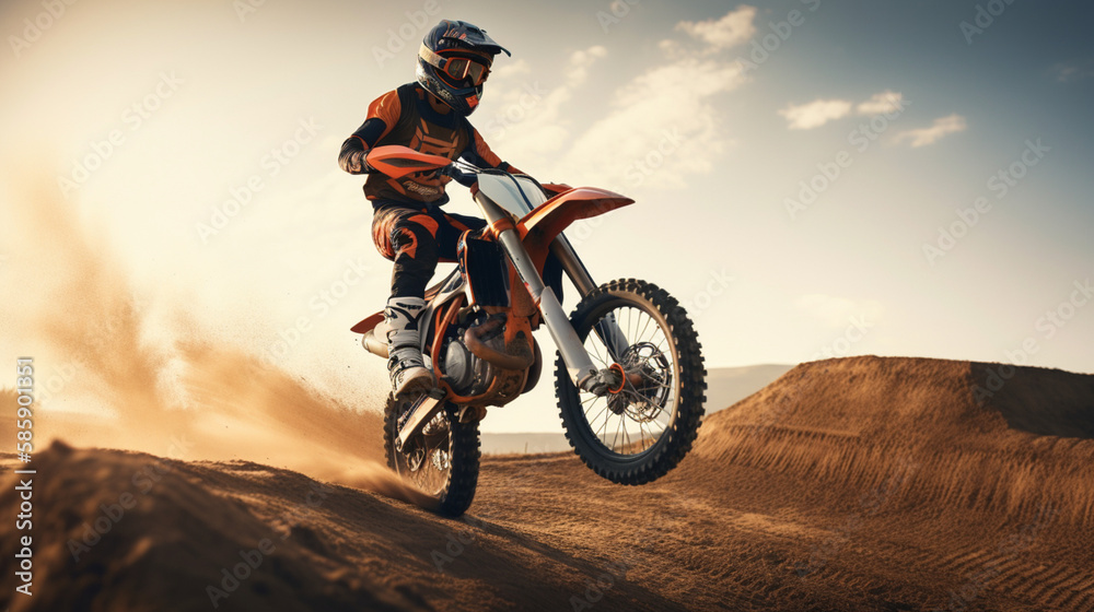 Sticker A motocross bike with beefed up suspension Generative AI