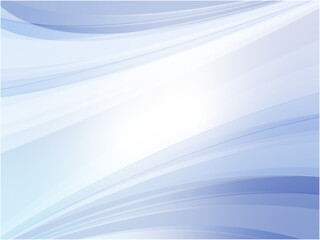 光り輝く空の上に走る流線形イメージの抽象的背景_ブルー