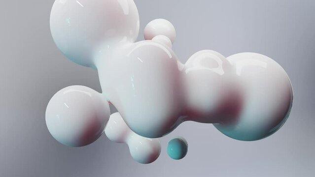 organic shapes. Morphing colorful blobs, Abstract 3d background. Liquid flowing colors. soap bubbles, metaballs. drops, Liquid gradient, flowing spheres, substance, nanoparticles, loop, 3d render