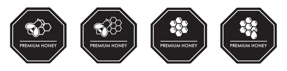 Premium honey label icon. Honey label icon, vector illustration