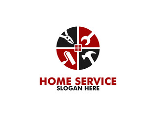 Home service vector logo template. this design suitable for home services and repair