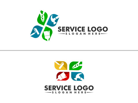 Home service vector logo template. this design suitable for home services and repair
