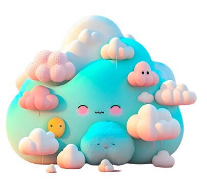 Cute soft squishmallow kawai cloud animal toy - generative AI