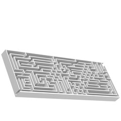 3D rendering illustration of a rectangular labyrinth