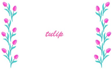 チューリップの花のフレームイラスト
