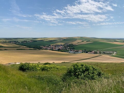 Small village of Escalles in Cote d'Opale ,Pas de Calaisin France