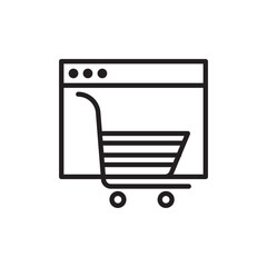 Shopping cart icon in flat style. Basket vector illustration on white isolated background.