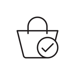 Shopping bag icon in flat style. Bag vector illustration on white isolated background.