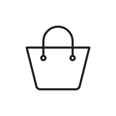 Shopping bag icon in flat style. Handbag vector illustration on white isolated background.