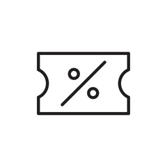Discount coupon icon in flat style. Sale coupon vector illustration on white isolated background.