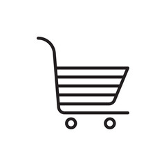 Shopping cart icon in flat style. Basket vector illustration on white isolated background.