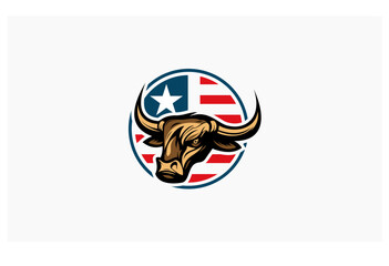 bull usa concept design creative logo