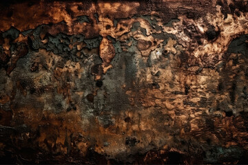 old grunge copper bronze rusty texture background (created with Generative AI)