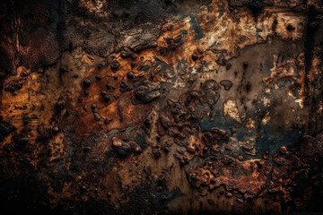 old grunge copper bronze rusty texture background (created with Generative AI)