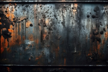 steel metal grunge texture rusty fancy background, dark gray wallpaper (created with Generative AI)