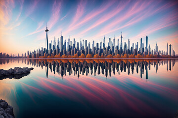 Futuristic Surreal Cityscape (Created using generative AI)