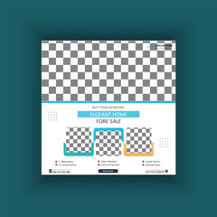 Modern real estate social media banner template