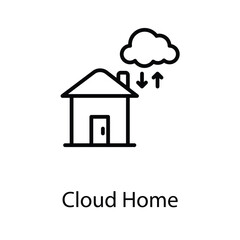 Fototapeta premium Cloud home icon design stock illustration