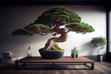 Decorative flowers with white pots on the office desk make the office atmosphere calmer