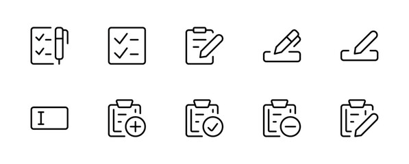 Form fillup, input, Paper documents icons. Line symbol. File icon. Folded written paper. Line icon - stock vector. For the use of UI and mobile app, web site interface. - obrazy, fototapety, plakaty