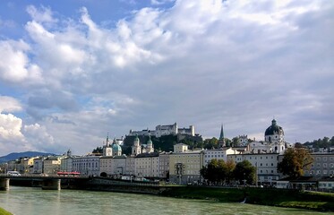 Naklejka premium old city on the river