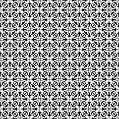 Black and white seamless pattern texture. Greyscale ornamental graphic design. Mosaic ornaments. Pattern template. Vector illustration. EPS10.