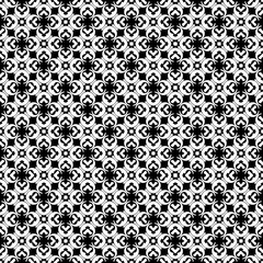 Black and white seamless pattern texture. Greyscale ornamental graphic design. Mosaic ornaments. Pattern template. Vector illustration. EPS10.