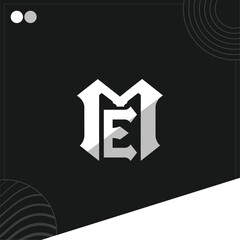 ME EM d Rock Music Band Letter Logo Template In Modern Creative Minimal Style Vector Design - obrazy, fototapety, plakaty