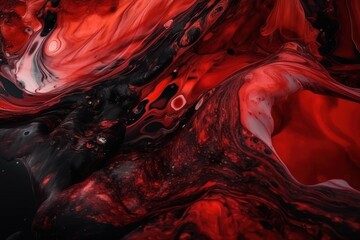  a red and black abstract background with a black background and a red and white background with a black background and a red and white background.  generative ai