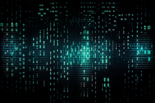 Abstract Technology Background, Networking,  programming codes, algorithms, Generative AI