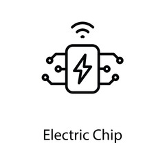 Electric chip icon design stock illustration