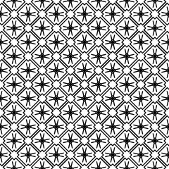 Black and white seamless pattern texture. Greyscale ornamental graphic design. Mosaic ornaments. Pattern template. Vector illustration. EPS10.