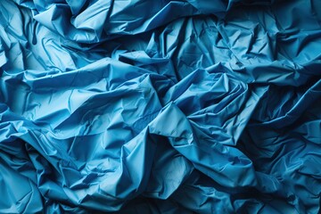  a blue sheet that is laying on the ground with it's sheets folded down and the sheets are folded over the top of it.  generative ai