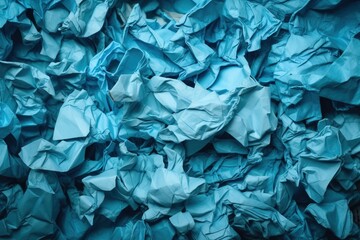  a large pile of blue paper is piled high in the air and ready to be used as a backdrop or wallpaper for a project.  generative ai