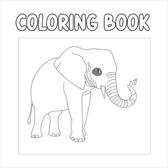 Elephant vector coloring book for kids , illustration , image ,photo and icon coloring page childrens .
