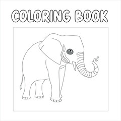Elephant vector coloring book for kids , illustration , image ,photo and icon coloring page childrens .