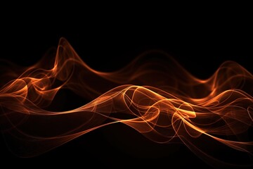  a black background with orange and red lines of smoke in the middle of the image and a black background with orange and white lines in the middle of the image.  generative ai