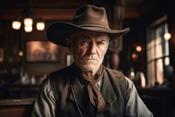 Cowboy Justice: Sheriff in Wild West Saloon, Generative AI
